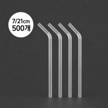 소분500개 스트로우 벌크포장 자바라 빨대 투명 7x210mm 500개입 1봉