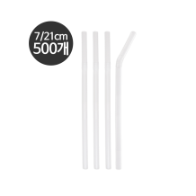 소분500개 스트로우 벌크포장 자바라 빨대 투명 7x210mm 500개입 1봉