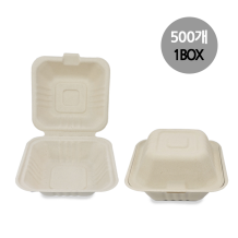 (종이용기)사각 크라프트 햄버거용기 (500개 1박스)