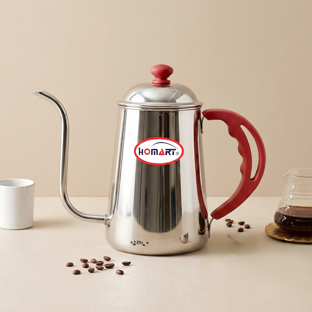 (홈아트) NEW8807 드립포트-실리콘핸들700ml-레드