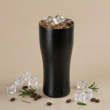 (홈아트)이중 진공텀블러 라인스텐컵 420ml-블랙