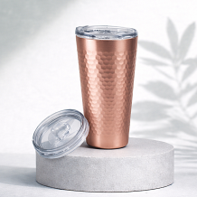 (홈아트) 이중진공 텀블러(벌집)스텐컵 510ml-로즈골드 (뚜껑포함)