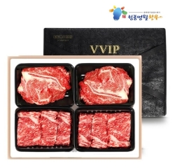 [청풍명월한우] 무항생제 1+등급이상 한우 프리미엄 6호 선물세트 총1.6kg(냉장/등심800g,채끝800g)