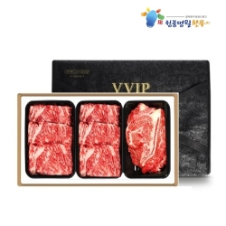 [청풍명월한우] 무항생제 1+등급이상 한우 프리미엄 3호 선물세트 총1.2kg(냉장/등심400g,채끝800g)