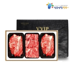 [청풍명월한우] 무항생제 1+등급이상 한우 프리미엄 2호 선물세트 총1.2kg(냉장/등심800g,채끝400g)