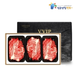 [청풍명월한우] 무항생제 1+등급이상 한우 등심 1호 선물세트 총1.2kg(냉장/등심1.2kg)
