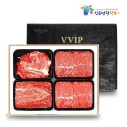 [청풍명월한우] 무항생제 1+등급이상 한우 등심스페셜 VIP3호 선물세트 총1.6kg(냉장/등심400g,불고기800g,국거리400g)