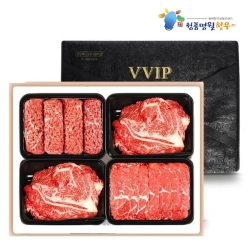 [청풍명월한우] 무항생제 1+등급이상 한우 등심스페셜 VIP2호 선물세트 총1.6kg(냉장/등심800g,불고기400g,국거리400g)