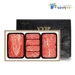 [청풍명월한우] 무항생제 1+등급 한우 선물세트 VIP1호 총1.2kg(냉장/불고기400g,국거리400g,산적400g)