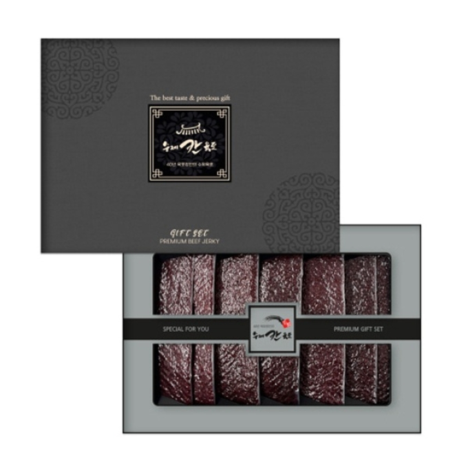 [칸] 수제 소고기육포 선물세트 420g (60g*7팩)_쇼핑백