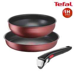 [테팔] 매직핸즈 IH 레드서프라이즈 프라이팬 28cm+볶음팬 26cm+소프트블랙 10년 안심 손잡이