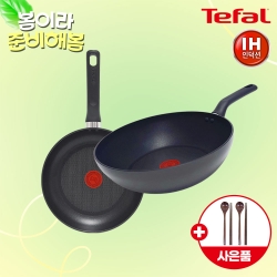 [봄맞이새단장] [테팔] 인덕션 델리커시 프라이팬 24cm+웍 28cm+(증정) 옻칠 나무 수저 커플세트
