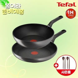 [봄맞이새단장] [테팔] 인덕션 델리커시 프라이팬 28cm+웍 28cm+(증정) 옻칠 나무 수저 커플세트