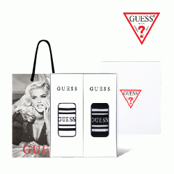 [게스] 남성 중목 양말 2족 세트 + 게스쇼핑백