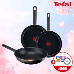 [테팔] 초코브라우니 프라이팬 24cm+멀티팬 28cm+G6 드레스 블루 프라이팬 28cm+(증정) 셀룰로오스 코팅팬 전용 스펀지(수세미) 2P+실리콘 멀티 뚜껑S