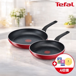 [테팔] 메이드 인 프랑스 G6 인덕션 스타트앤쿡 프라이팬 24cm+28cm+(증정) 셀룰로오스 코팅팬 전용 스펀지(수세미) 2P+실리콘 인덕션보호메트