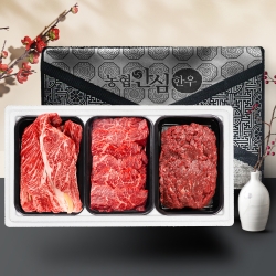 [남도청년] 농협안심한우선물세트 1등급 1kg (등심300g+불고기400g+특수부위300g)