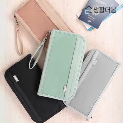 생활더봄 패딩 여권파우치 RFID차단 방수 카드수납 여행용 지갑 4컬러