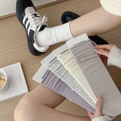 룩앳걸 여성용 무봉제 슬라우치 삭스 사계절 중목양말 파스텔혼합 프리사이즈 4족 세트