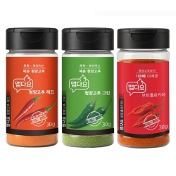 [맵다요] 국산 매운 고춧가루 맵다요 3종세트(청양고추 레드,청양고추 린,부트졸로키아)