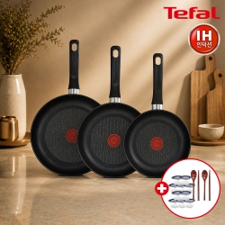 [테팔] 인덕션 델리커시 티타늄 프라이팬 22cm+24cm+28cm+(사은품) 보관용기 275ml 10개+옻칠 나무수저 2인 세트
