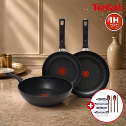 [테팔] 인덕션 델리커시 프라이팬 22+28cm+웍 28cm+(사은품) 보관용기 275ml 10개+옻칠 나무수저 2인 세트