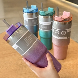 [힙포팡] 그레이디언트 보온보냉 텀블러 890ml (손쉬운세척/차량 컵홀더가능)