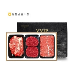 [청풍명월한우]무항생제 1+등급이상 한우 프리미엄 7호 선물세트 총1.2kg(냉장/등심400g,안심400g,불고기400g)