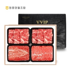 [청풍명월한우]무항생제 1+등급이상 한우 채끝스페셜 VIP2호 선물세트 총1.6kg(냉장/채끝800g,불고기400g,국거리400g)