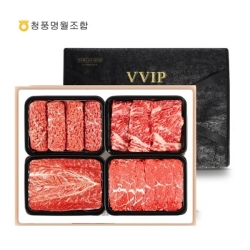 [청풍명월한우]무항생제 1+등급이상 한우 채끝스페셜 VIP1호 선물세트 총1.6kg(냉장/채끝400g,불고기400g,국거리400g,산적400g)