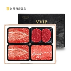 [청풍명월한우]무항생제 1+등급이상 한우 안심스페셜 VIP3호 선물세트 총1.6kg(냉장/안심400g,불고기800g,국거리400g)