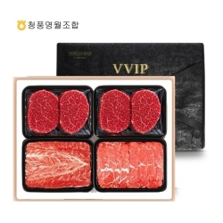 [청풍명월한우]무항생제 1+등급이상 한우 안심스페셜 VIP2호 선물세트 총1.6kg(냉장/안심800g,불고기400g,국거리400g)
