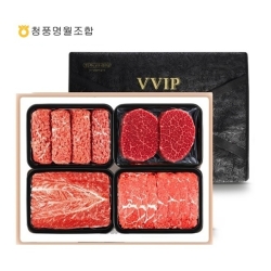 [청풍명월한우]무항생제 1+등급이상 한우 안심스페셜 VIP1호 선물세트 총1.6kg(냉장/안심400g,불고기400g,국거리400g,산적400g)