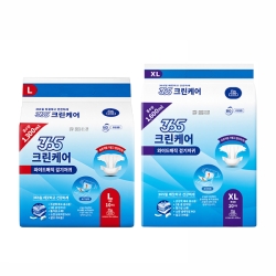 [365크린케어] 와이드매직 성인기저귀 대형/특대형 10Px8팩 재접착 찍찍이형 겉기저귀