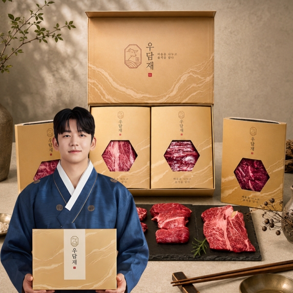[우담재]1++명품한상세트(등심+채끝+국거리+불고기+장조림+양지 각 300g)총 1.8kg
