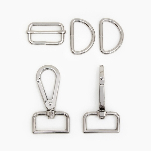 가방 연결고리 세트 실버 (D링,사각링,연결고리,왈자고리) 15~38mm 86-062~86-082