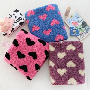 대폭 뽀글이 선염양털 덤블 원단 비비드하트 SL628