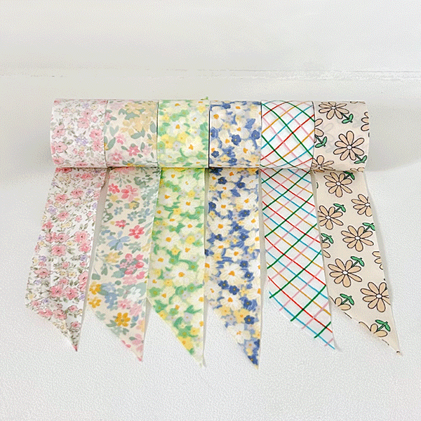 [폭4cm/10마] 듀스포 플라워 체크 방수 바이어스 6종