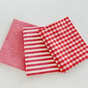 패키지원단 1/2마 패키지 멜란지 선염 워싱 빨강 3종