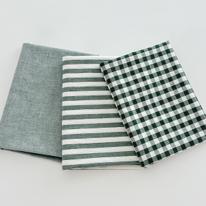 패키지원단 1/2마 패키지 멜란지 선염 워싱 진초록 3종