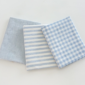 패키지원단 1/2마 패키지 멜란지 선염 워싱 스카이블루 3종