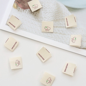 10개 끼움라벨 핸드메이드 리본 강아지 Z2042