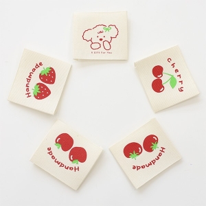 4개) 면라벨 핸드메이드 과일과 강아지 5종 Z2047