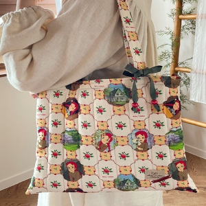 36-632 빨간머리앤 원단12 코튼린넨 애플트리_옐로우