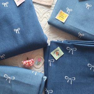 리본 청지 데님 원단 4종