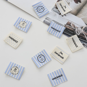 4개) 면라벨 핸드메이드 블루 5종 Z2067