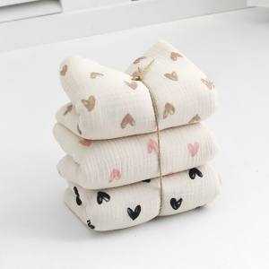 대폭 요루 이중거즈 원단 하트팡 3color