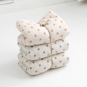 대폭 요루 이중거즈 원단 롤리도트 3color