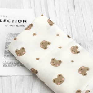 무형광 3중거즈 원단 러블리베어