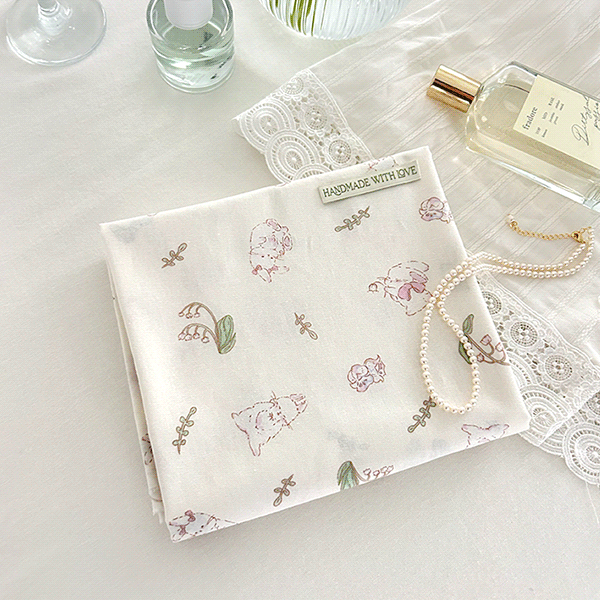 플라워 토끼 드로잉 20수 면원단 릴리바니